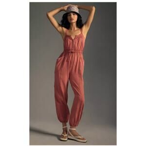 DAILY PRACTICE BY ANTHROPOLOGIE The Mayotte Jumpsuit In Orange size L